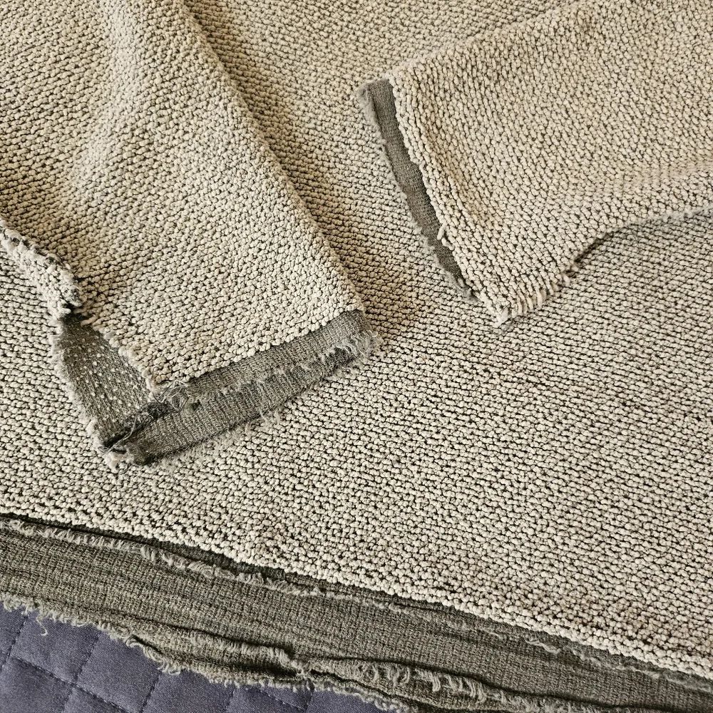 ​Free People | Gray Raw Hem Distressed V-Neck Thermal‎ Knit Sweater